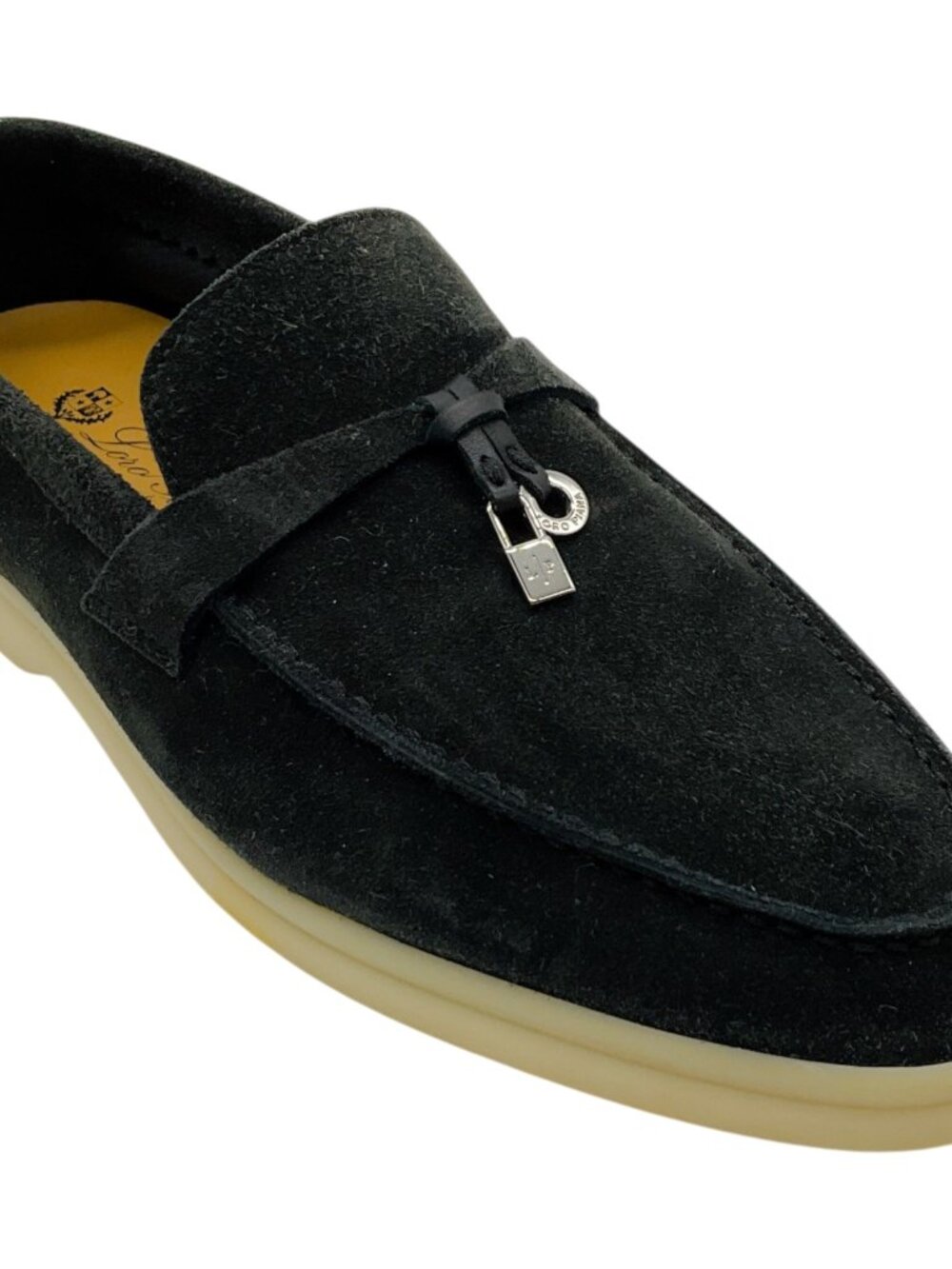 Loro Piana Black Suede Summer Charms Walk Loafers
